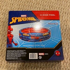 Marvel Spider-man 3 ring kids inflatable pool ages 2+ 48 inches x 12 inches NWT
